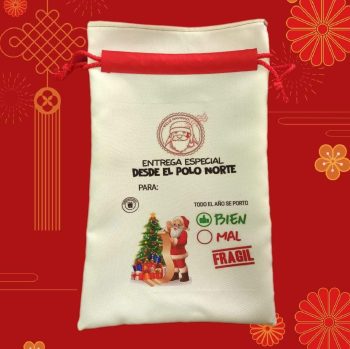 Bolsa Navideña "Santa Claus y su Lista de Regalos" 🎅🌲