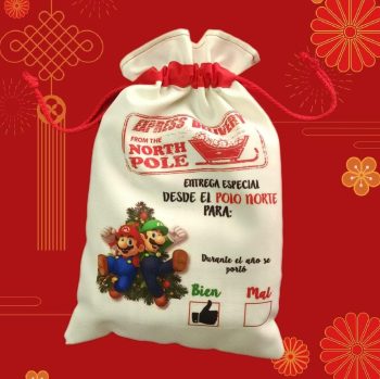Bolsa Navideña "Entrega Exprés desde el Polo Norte - Mario & Luigi" 🎅🎮